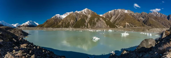 Laghi Blu Montagne Sulla Tasman Valley Walk Tasman Glacier View — Foto Stock