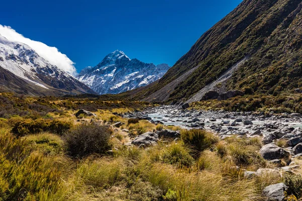 Mouintains Hooker Valley Bijhouden Aoraki Nationaal Park Nieuw Zeeland Zuidereiland — Stockfoto