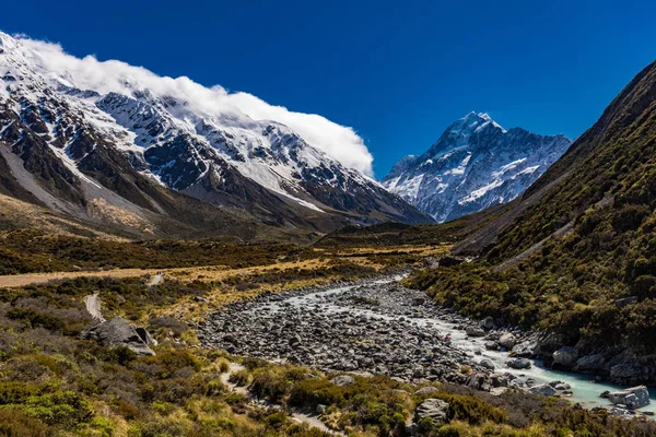 Mouintains Hooker Valley Track Aoraki National Park New Zealand South — Stock Photo, Image