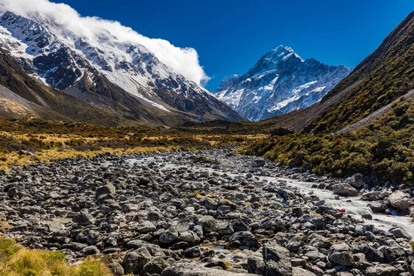 Mouintains Долині Хукер Трек Південному Острові Нової Зеландії Aoraki Національний — стокове фото