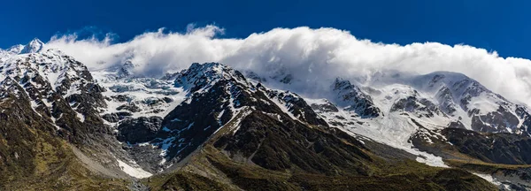 Mouintains Hooker Valley Bijhouden Aoraki Nationaal Park Nieuw Zeeland Zuidereiland — Stockfoto