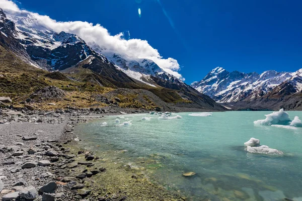 Mouintains Долині Хукер Трек Південному Острові Нової Зеландії Aoraki Національний — стокове фото