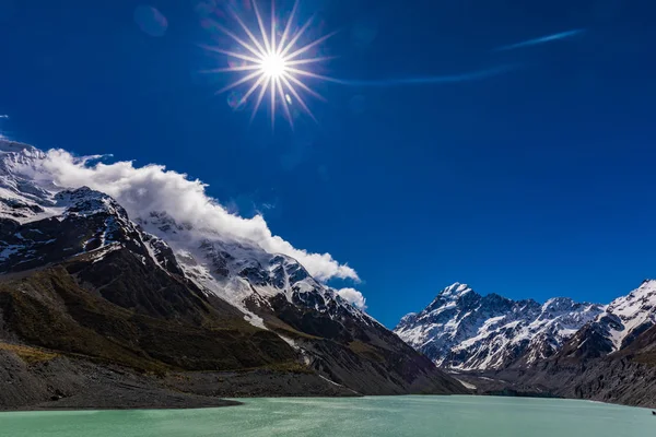 Mouintains Hooker Valley Track Aoraki National Park New Zealand South — Stock Photo, Image