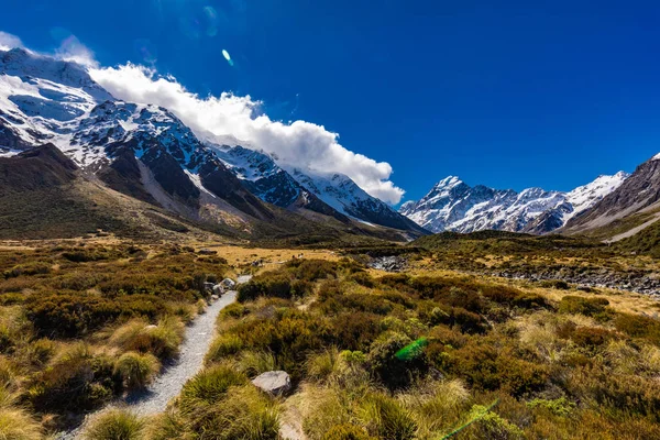 Mouintains Hooker Valley Bijhouden Aoraki Nationaal Park Nieuw Zeeland Zuidereiland — Stockfoto