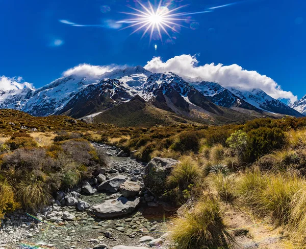 Mouintains Долині Хукер Трек Південному Острові Нової Зеландії Aoraki Національний — стокове фото