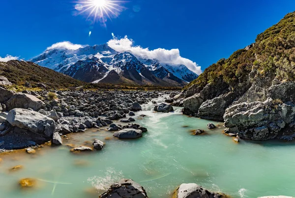 Mouintains Долині Хукер Трек Південному Острові Нової Зеландії Aoraki Національний — стокове фото