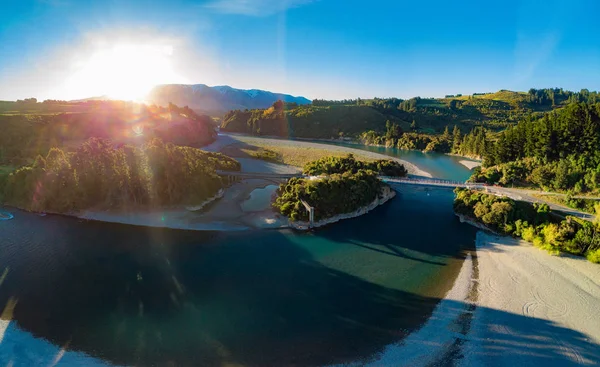 Мости Над Rakaia Річки Rakaia Ущелині Нова Зеландія Острові Південний — стокове фото