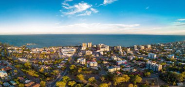 Aerial view of Suttons Beach area and jetty, Redcliffe, Queensland, Australia clipart