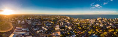 Aerial view of Suttons Beach area and jetty, Redcliffe, Queensland, Australia clipart