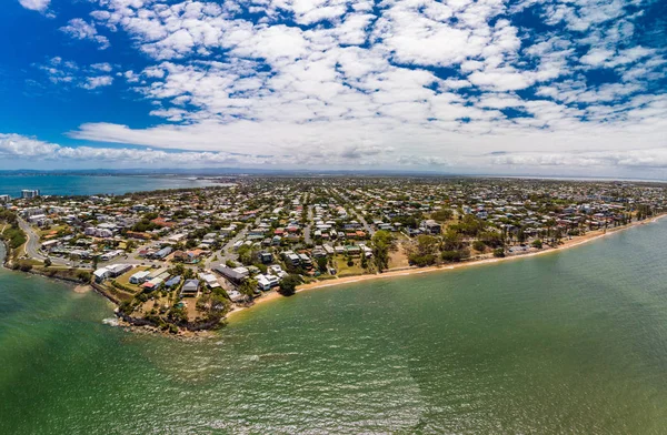 Légi Drone Kilátás Suttons Beach Redcliffe Queensland Ausztrália — Stock Fotó