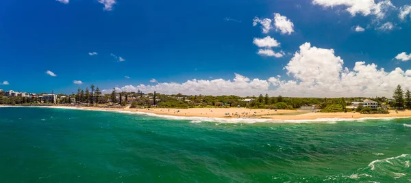 Légi Panorámaképeket Dicky Beach Caloundra Queensland Ausztrália — Stock Fotó