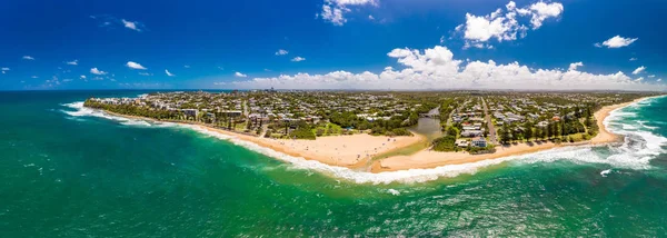 Légi Panorámaképeket Dicky Beach Caloundra Queensland Ausztrália — Stock Fotó