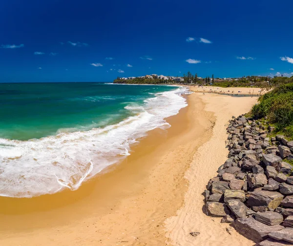 Panoramiczne Zdjęcia Lotnicze Dicky Beach Caloundra Queensland Australia — Zdjęcie stockowe