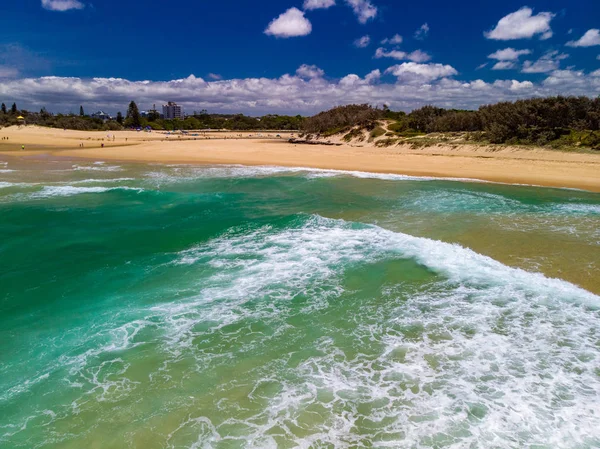 Drone Lotnicze Widoku Plaży Jeziora Currimundi Caloundra Sunshine Coast Queensland — Zdjęcie stockowe