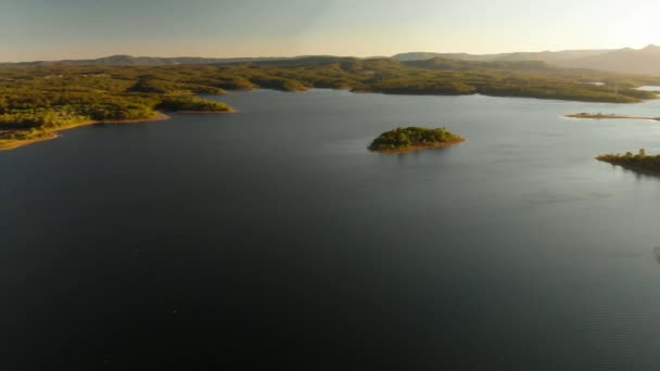 Aerial Panoramabild Över Sansonvale Sjön Solnedgången Brisbane Australien — Stockvideo