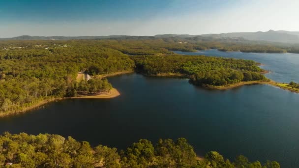 Image Panoramique Aérienne Lac Sansonvale Coucher Soleil Brisbane Australie — Video