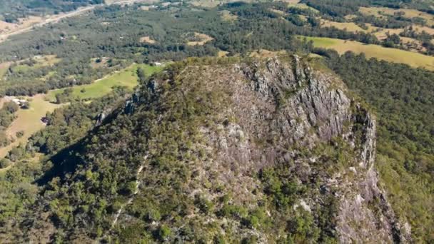 Luchtfoto Van Vulkanische Piek Cooroora Sunshine Coast Queensland Australië — Stockvideo