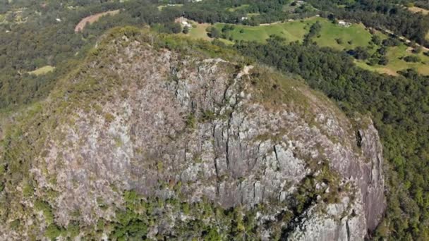 Luchtfoto Van Vulkanische Piek Cooroora Sunshine Coast Queensland Australië — Stockvideo