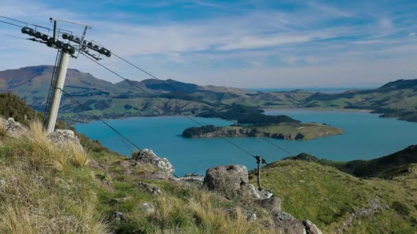 Christchurch Gondola Porto Lyttelton Port Hills Nova Zelândia South Island — Vídeo de Stock