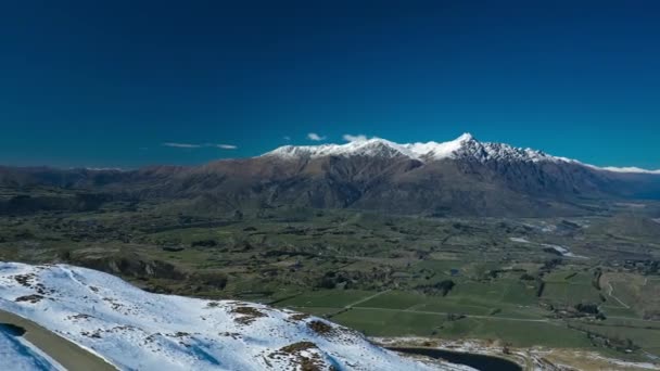 Neuseeland Bergpanorama Und Skipisten Vom Skigebiet Coronet Peak Aus Gesehen — Stockvideo