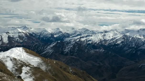 Neuseeland Bergpanorama Und Skipisten Vom Skigebiet Coronet Peak Aus Gesehen — Stockvideo