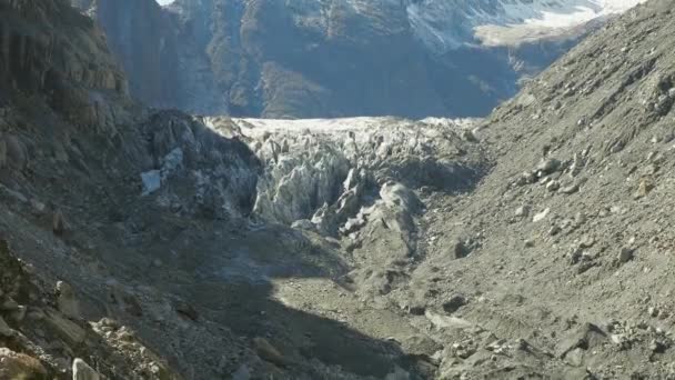 Bergblick Auf Den Gletscherfluss Und Das Tal Fuchsgletscher Westküste Neuseeland — Stockvideo