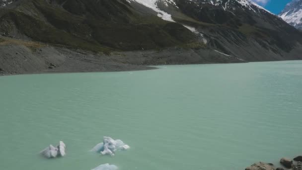 Mouintains Hooker Dal Spåra Aoraki National Park Nya Zeeland Sydön — Stockvideo