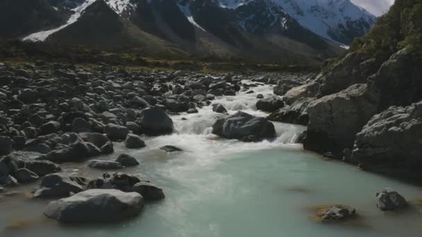 Мбаппе Содержится Траке Hooker Valley Национальном Парке Аораки Новая Зеландия — стоковое видео