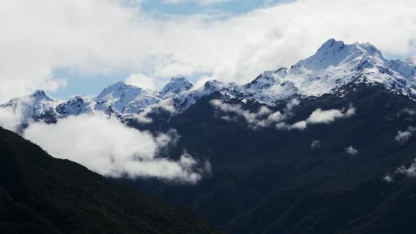 Zataženo Prší Milford Sound Jižní Ostrov Nový Zéland — Stock video