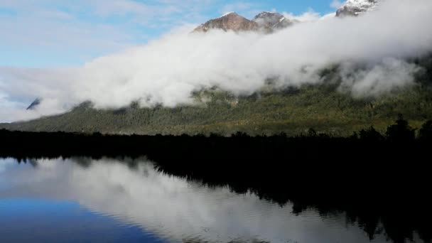 Jour Nuageux Pluvieux Milford Sound Île Sud Nouvelle Zélande — Video