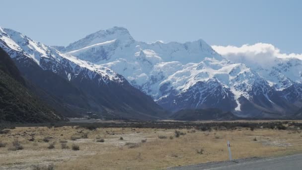 Blue Lakes Mountains Tasman Valley Walk Tasman Glacier View Nueva — Vídeo de stock