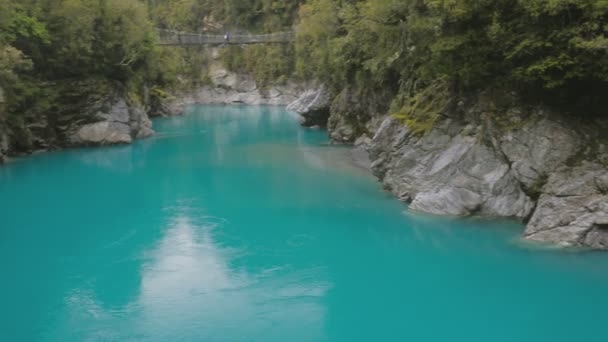 Blaues Wasser Und Felsen Der Hokitika Schlucht Malerisches Reservat Südinsel — Stockvideo