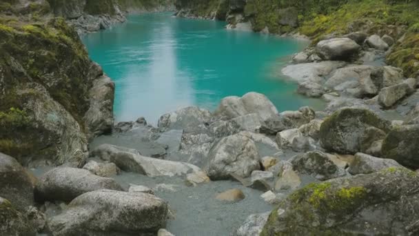 Blue Water Rocks Hokitika Gorge Scenic Reserve South Island Nueva — Vídeos de Stock