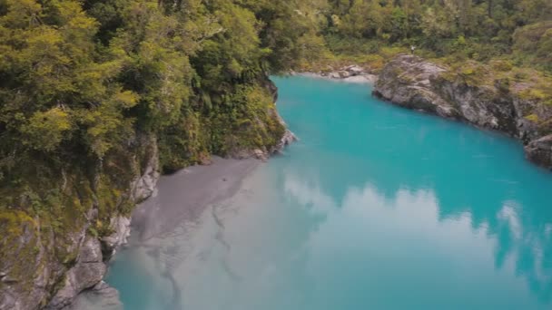 Błękitna Woda Skały Wąwozie Hokitika Scenic Reserve Wyspa Południowa Nowa — Wideo stockowe