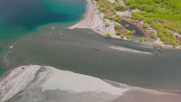 Aerial Drone Footage Emerald Bluffs Part Wanaka Lake South Island — Stock Video