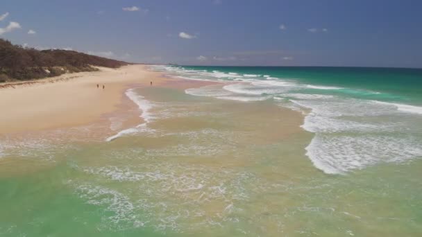 Letecká Dron Pohled Pláž Currimundi Jezero Caloundra Sunshine Coast Queensland — Stock video
