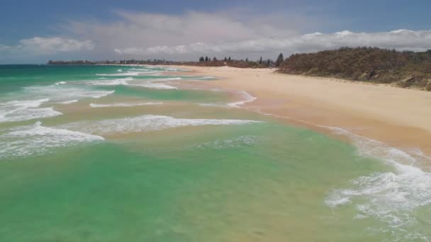 Hava Dron Görünümünü Beach Currimundi Gölü Caloundra Sunshine Coast Queensland — Stok video
