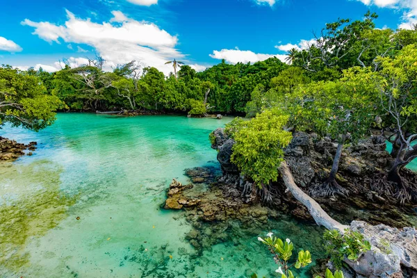 Modrá Laguna, přístav Vila, Efate, Vanuatu — Stock fotografie