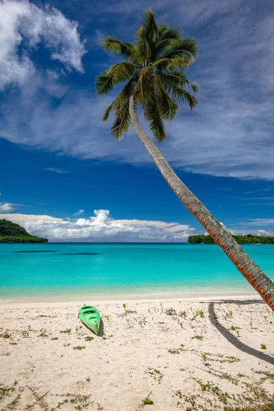 Porto Orly praia de areia com palmeiras, Espiritu Santo Island, Va — Fotografia de Stock