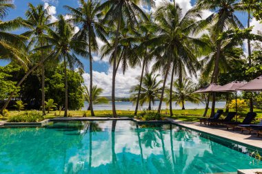 Tropical resort life in Vanuatu, near Port File, Efate Island clipart