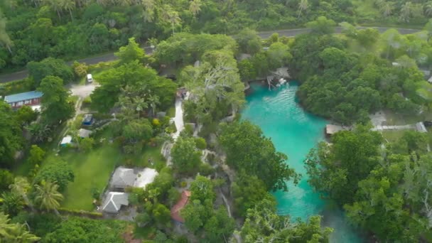 Die Blaue Lagune Von Drohne Port Vila Efate Vanuatu — Stockvideo