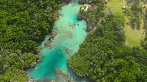 Laguna Azul Drone Port Vila Efate Vanuatu — Vídeos de Stock