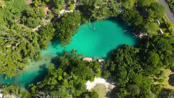 Den Blå Lagunen Från Drone Port Vila Efate Vanuatu — Stockvideo