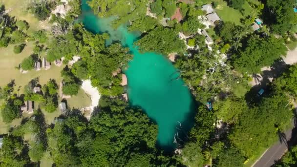 Den Blå Lagunen Från Drone Port Vila Efate Vanuatu — Stockvideo