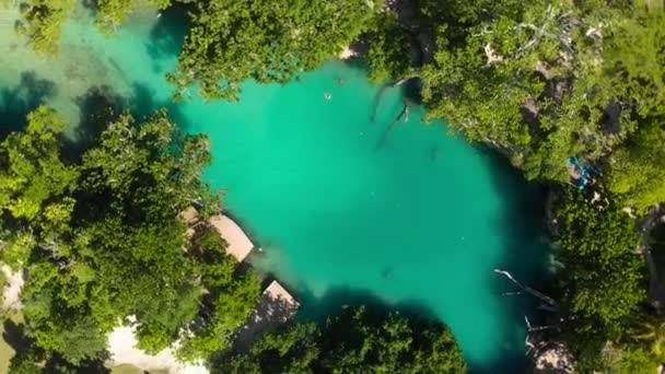 Голубая Лагуна Дрона Порт Вила Эфате Вануату — стоковое видео