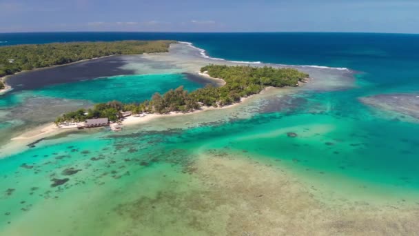 Drone Letecký Pohled Ostrov Erakor Vanuatu Nedaleko Port Vila — Stock video