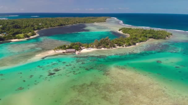 Drone Luchtfoto Van Erakor Island Vanuatu Buurt Van Port Vila — Stockvideo