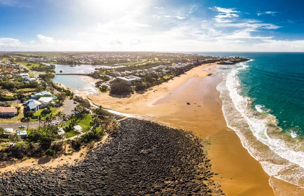 Aerial drone view of Bargara beach and surroundings, Queensland, — Stock Photo, Image