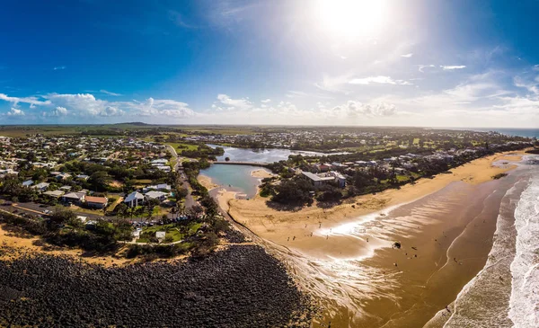 Aerial drone view of Bargara beach and surroundings, Queensland, — Stock Photo, Image