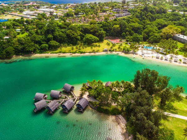 Port Vila, Vanuatu - 3 avril 2019 : Vue aérienne par drone des vacances — Photo